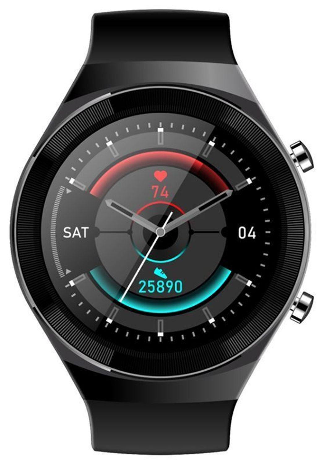 Smartwatch męski na czarnym pasku Rubicon RNCE68. Bluetooth. Zdalne rozmowy przez zegarek (1).jpg